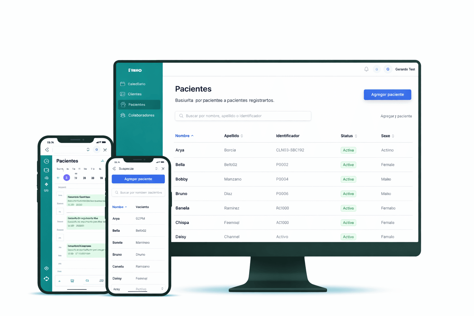 Vista de la app veterinaria en dispositivos